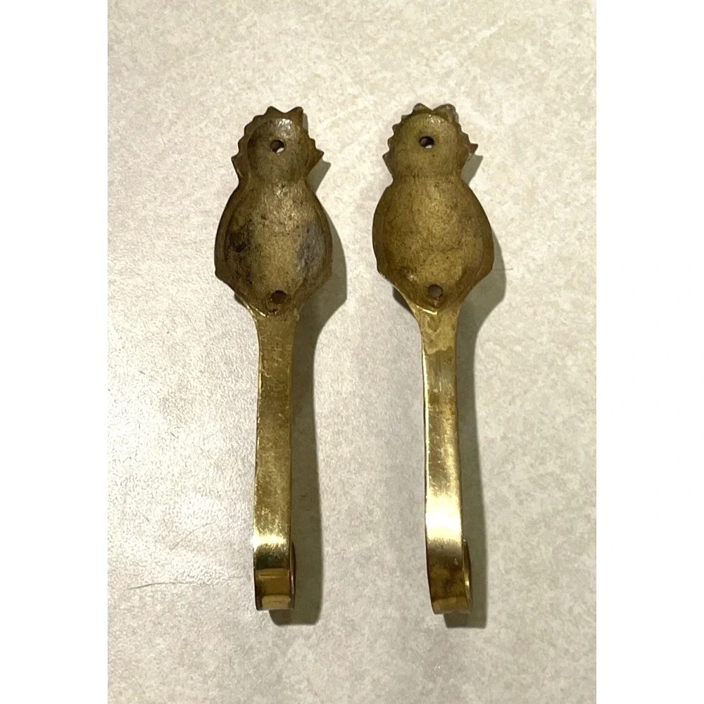 Vintage Brass Pineapple Hooks Lot of 2 Wall Hang Coat Towel Leash Retro